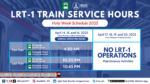 LRT Line 1 service suspension for Holy Week maintenance