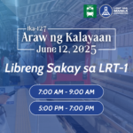 Free LRT-1 rides on June 12 for Independence Day