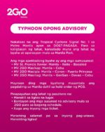 2GO Travel suspends Manila Port operations amid Tropical Storm Opong