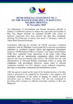 DENR leads response to wastewater spill in Bais City