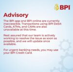 BPI app, online services crash on payday, users vent frustration BPI app, online services crash on payday, users vent frustration