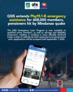 GSIS sets aside ₱15.1B for Mindanao quake victims GSIS sets aside ₱15.1B for Mindanao quake victims